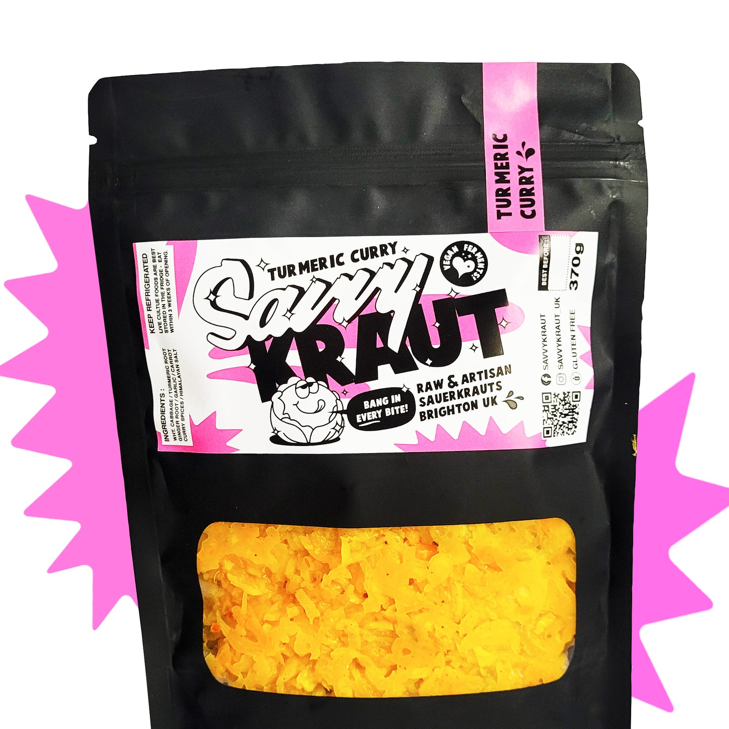 savvyferments savvykraut turmeric curry sauerkraut brighton raw unpasteurised gutcrack
