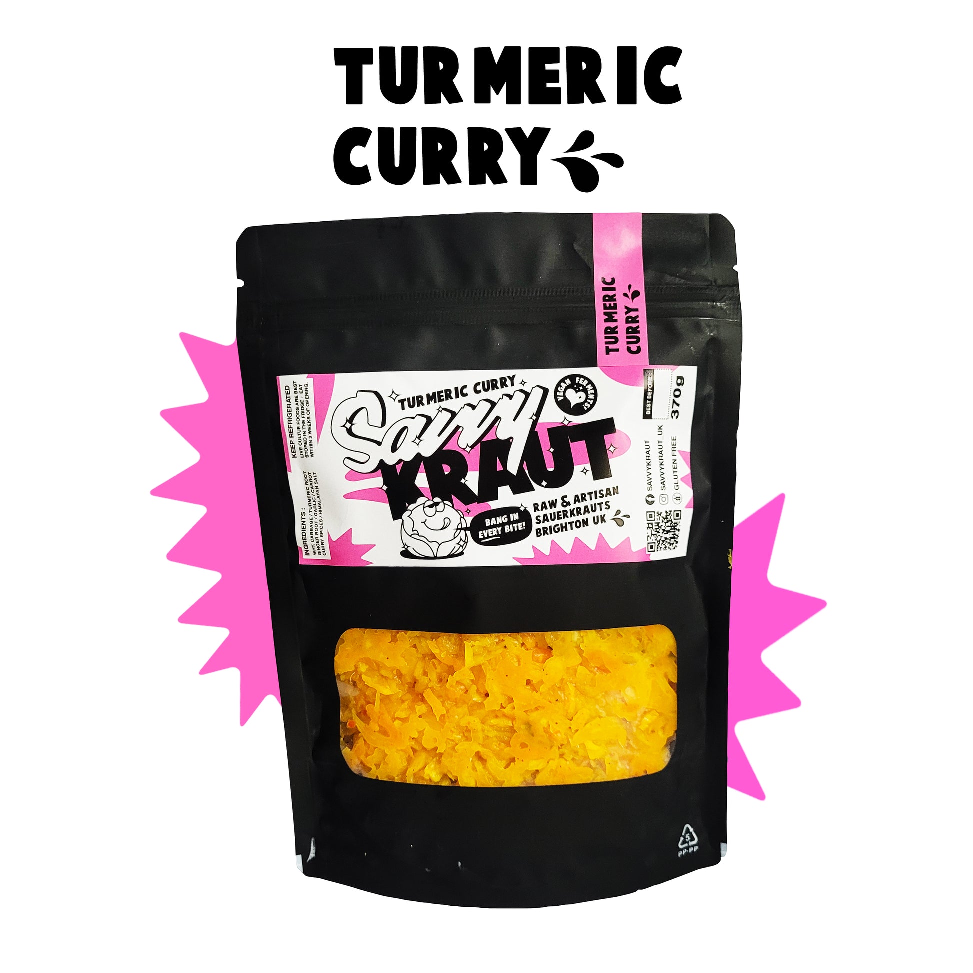 savvyferments savvykraut turmeric curry sauerkraut brighton raw unpasteurised gutcrack